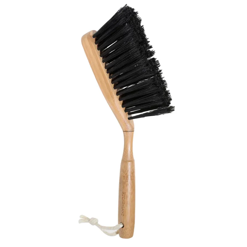 Garbage brush, with dustpan, 33 cm, plastic / bamboo / steel, black, Black clean, image-2