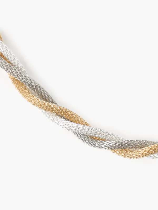 Chain, 46 cm, triple, metal, gold-silver, Harness, Flagel