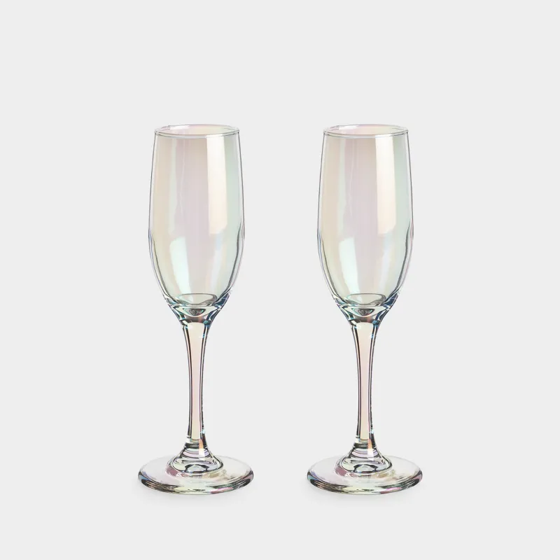 Champagne glass, 180 ml, 2 pcs, glass, mother of pearl, Floyd polar