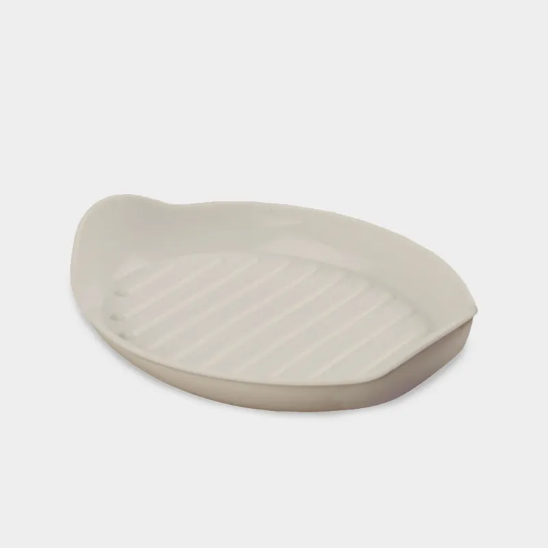 Soap dish, 13x9 cm, silicone, oval, beige, Manny
