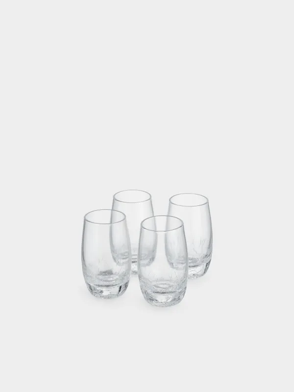 Drinking glass, 70 ml, 4 pcs, glass, Craquelure, Ice, image-0