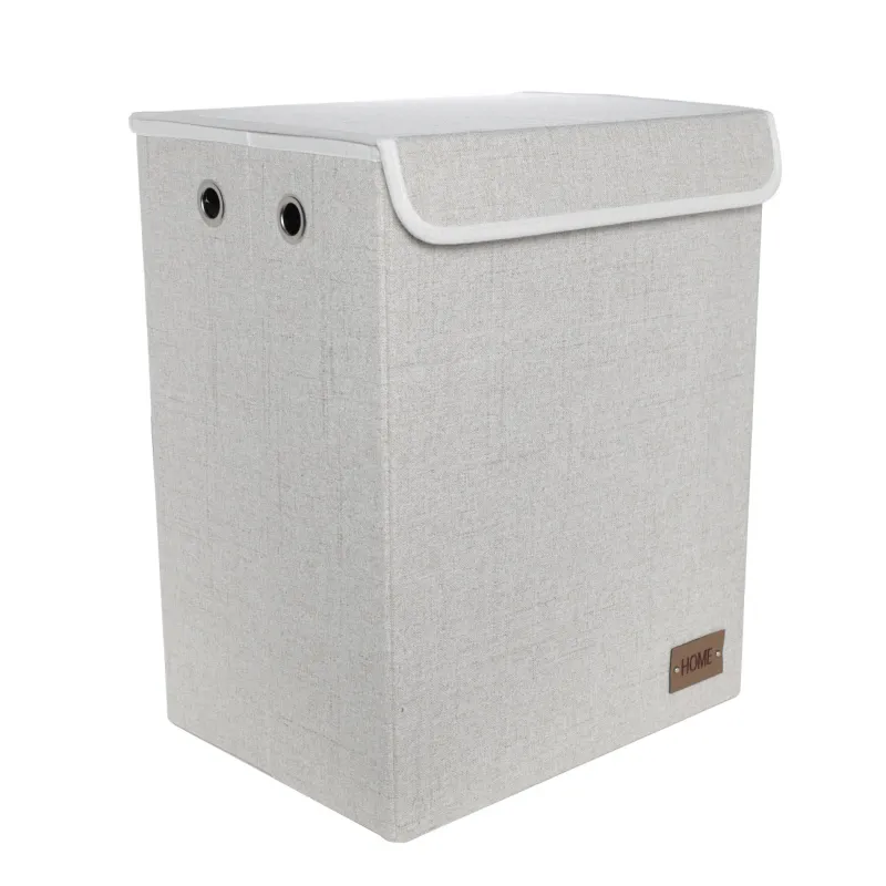 Laundry basket, 41x31x51 cm, polyester, rectangular, Beige, Everyday