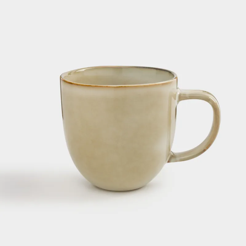 Mug, 400 ml, ceramic, beige, Burgos, image-0