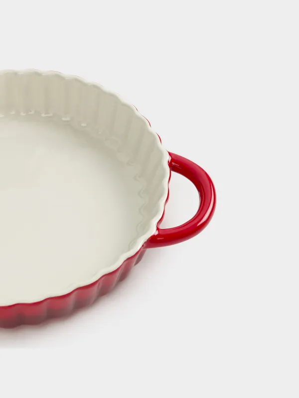 Baking dish, 28 cm, ceramic, round, burgundy, Gradient, Cakes gradient, image-6