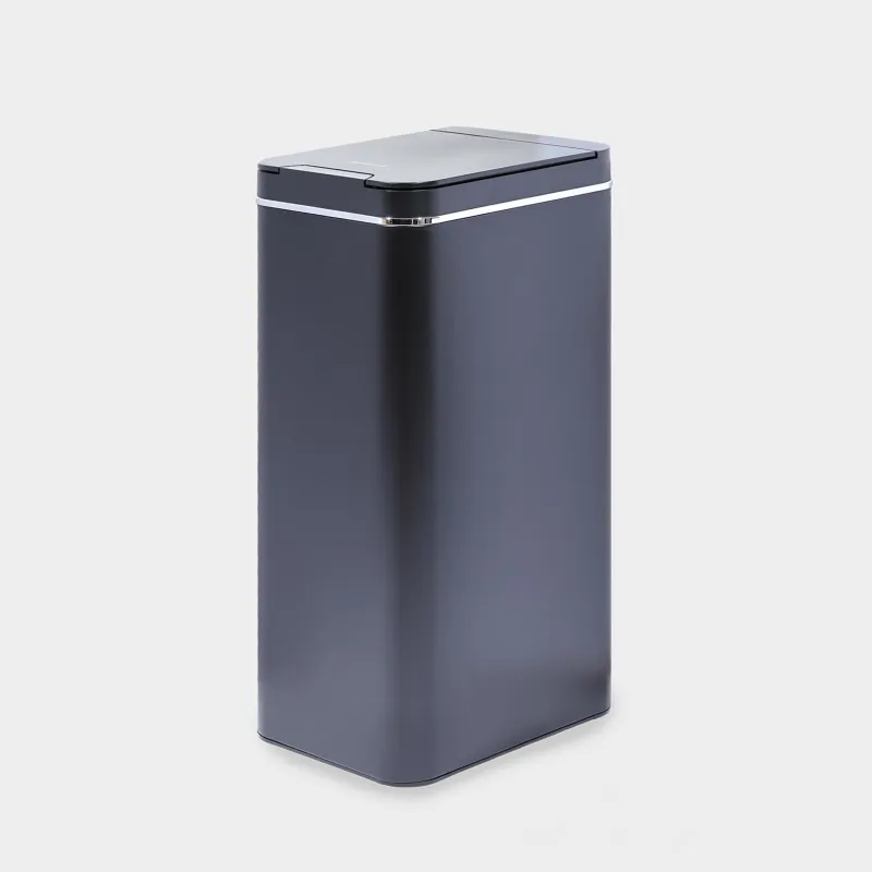 Trash can, 50 L, Sensor bin, metal/plastic, rectangular, black, Style, Sensor Bin