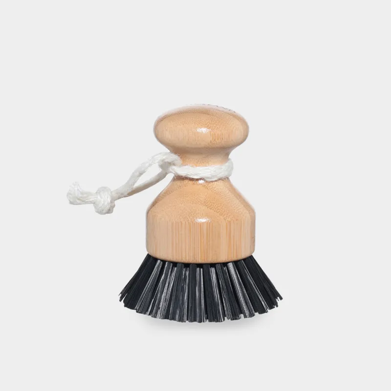 Dish washing brush, 7 cm, bamboo / plastic, black, Black clean