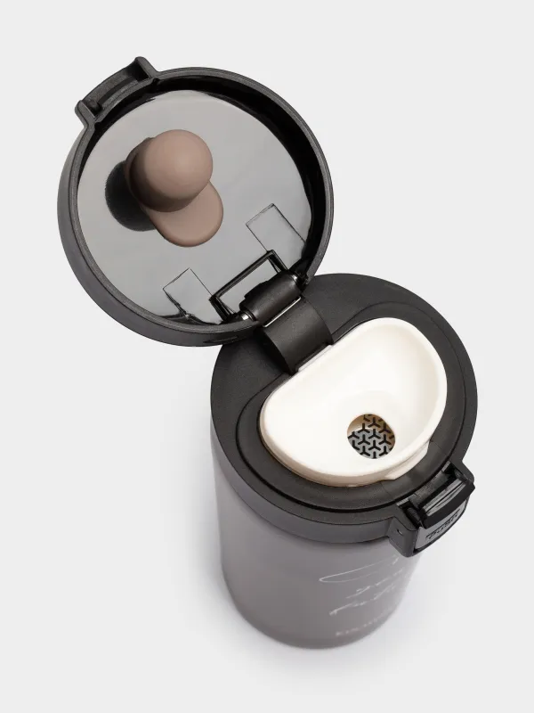 Thermo mug, 380 ml, steel / plastic, graphite, matte, Create your future, Voyage, image-2