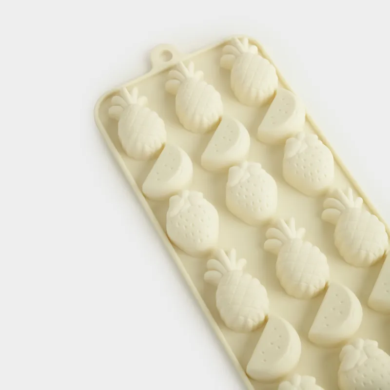 Ice and chocolate mold, 23x10 cm, 18 compartments, silicone, milky, Fruit, Bakery, image-2