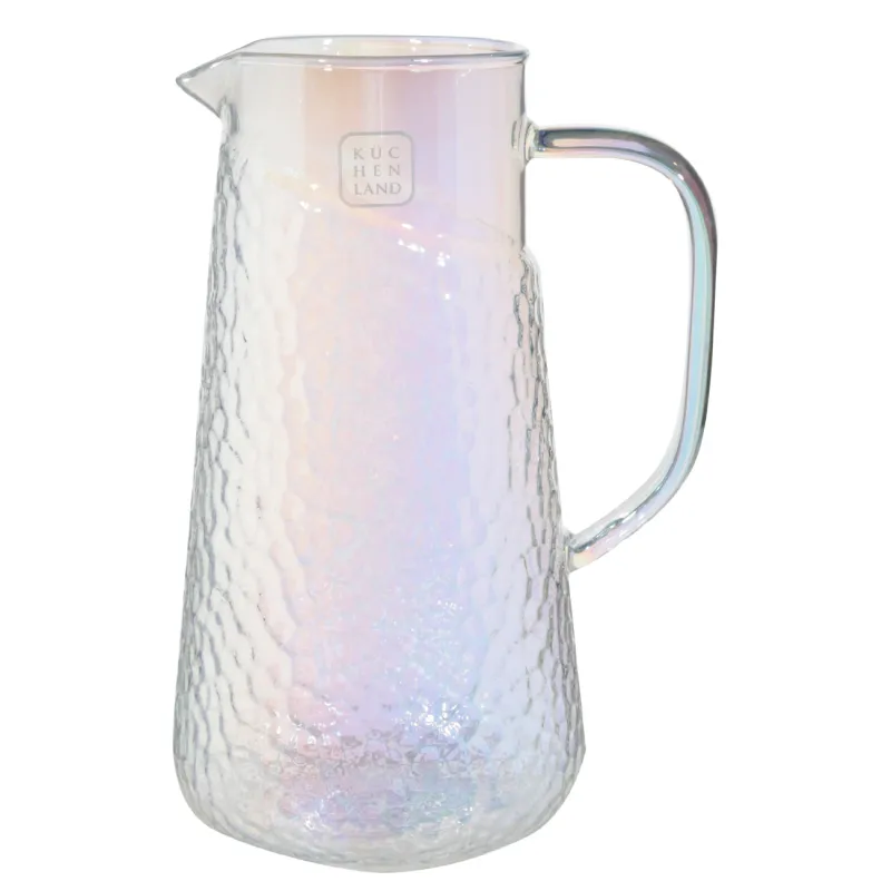 Pitcher, 1.2 l, with filter cap, used glass, mother-of-pearl, Ripply polar, image-1