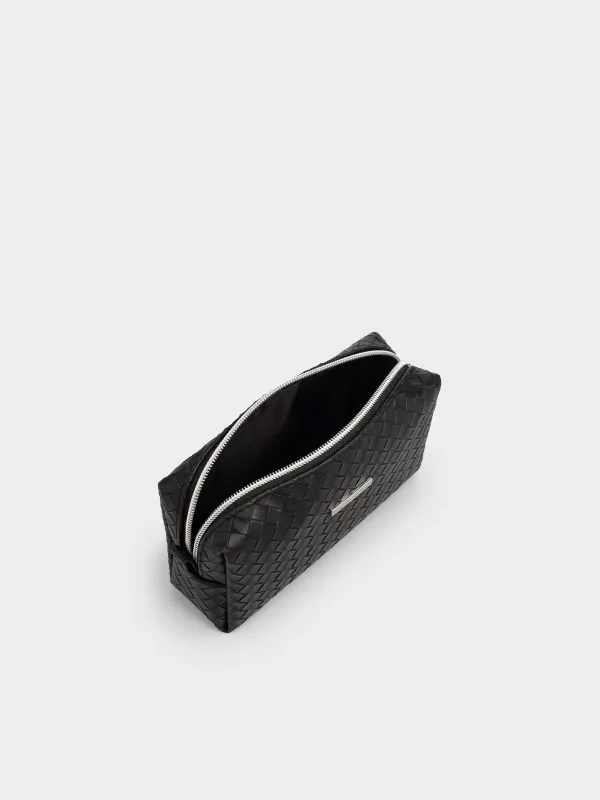 Makeup bag, 18х11 cm, polyurethane, black, Sennit, image-3
