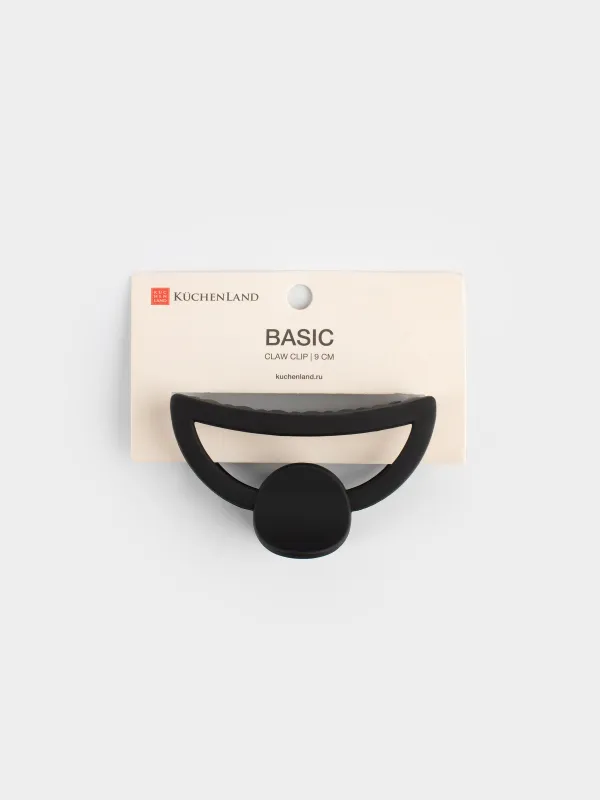 Hair clip, 9 cm, plastic, black, Crab, Basic, image-5