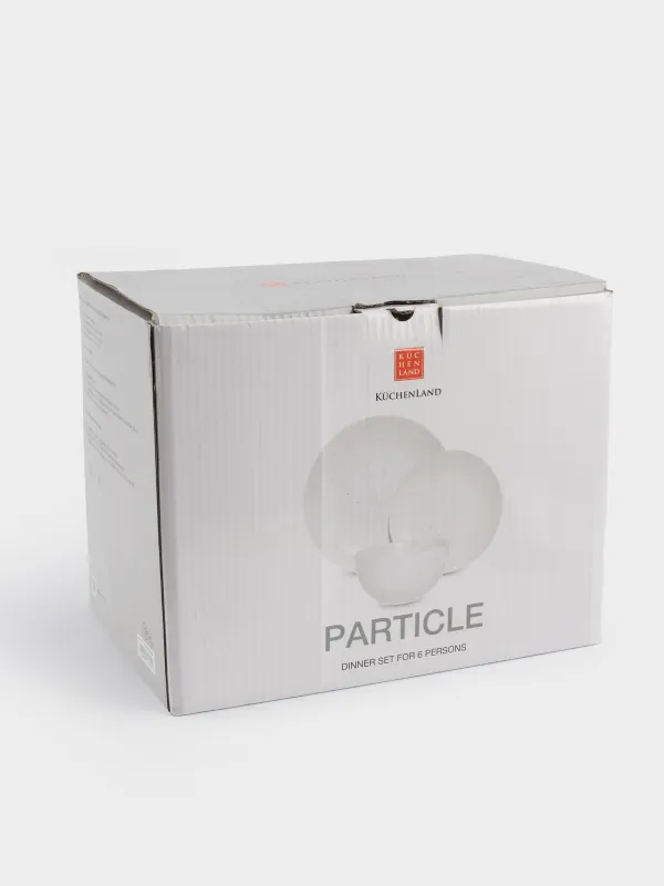 Dining set, 6 pers, 18 pr, ceramic, milk, speckled, Particle, image-7