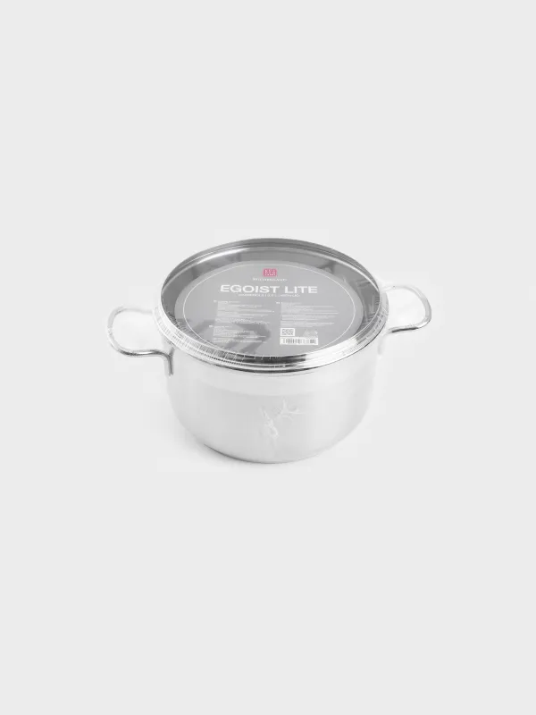 Pan, 20 cm, 3.5 l, with lid, steel / glass, Egoist lite, image-4