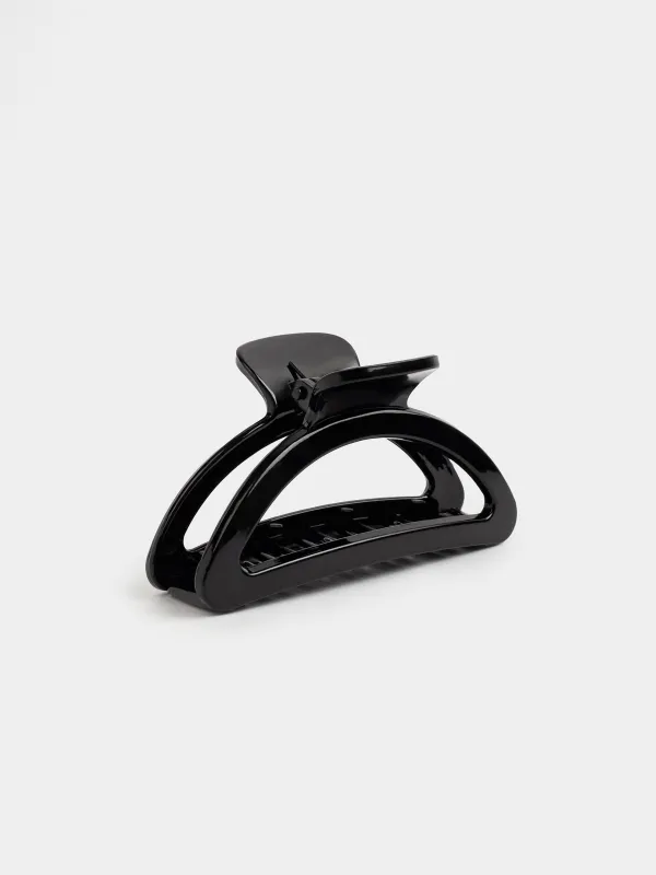 Hair clip, 9 cm, plastic, black, Crab, Basic, image-1