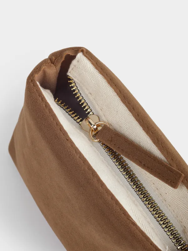 Cosmetic bag, 18x10 cm, polyurethane, sand, Krast, image-5