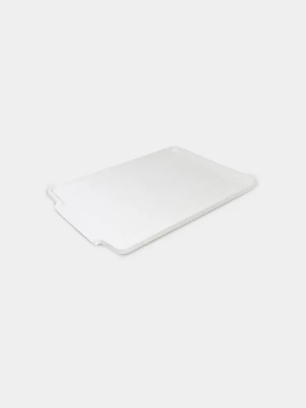 Dish rack, 43x31 cm, with tray, metal / wood / plastic, White style, image-3