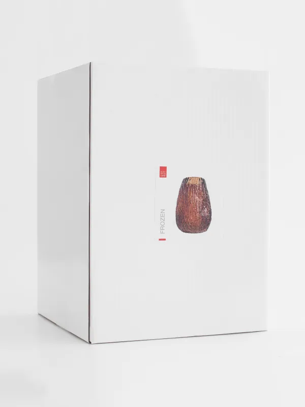 Flower vase, 24 cm, glass, brown, Frozen, image-4