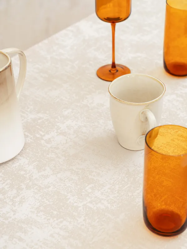 Tablecloth, 170x250 cm, polyester, beige, Jacquard, image-4