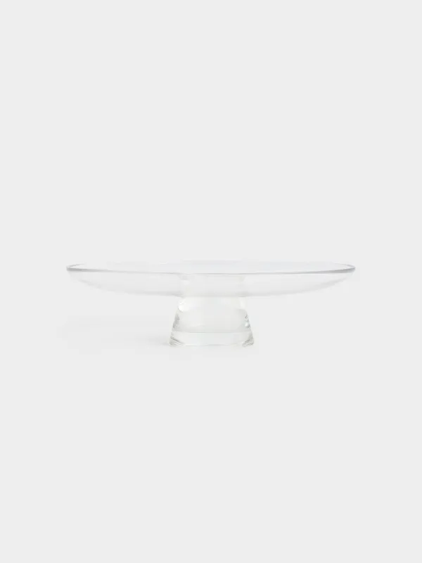 Dish on a leg, 27x7 cm, glass, red, Clear color, image-0