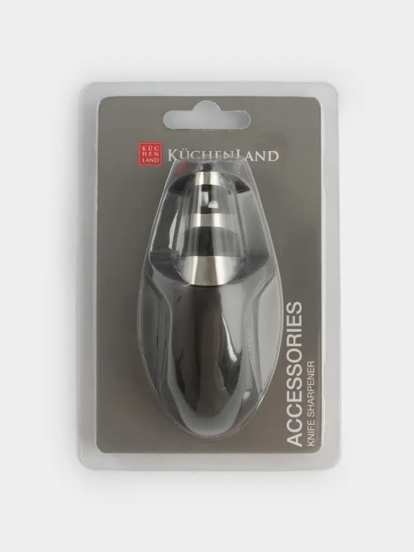 Knife Sharpener, 10 cm, 2-Stage sharpening, black, oval-shaped, Accessories, image-5