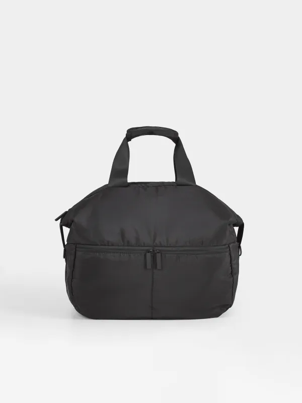 Sports bag, 43x34 cm, with handle and shoulder strap, nylon, black, Force, image-0