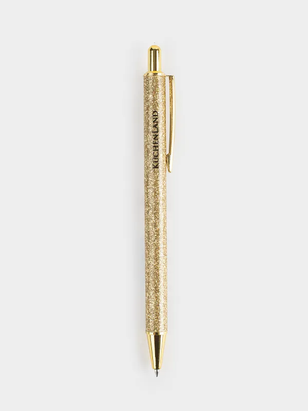 Ballpoint pen, 14 cm, steel, dark silver, with sequins, Draw sparkle, image-0