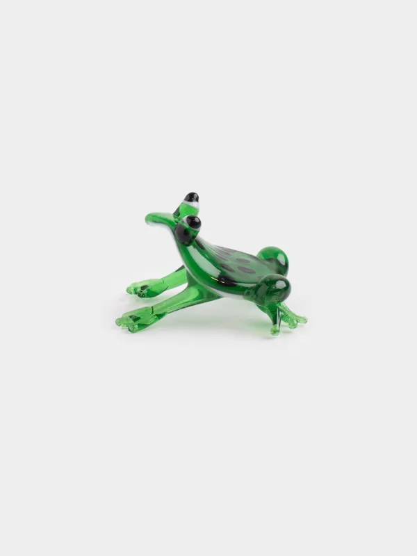 Statuette, 5х3 cm, glass, green, Frog, Vitreous, image-1