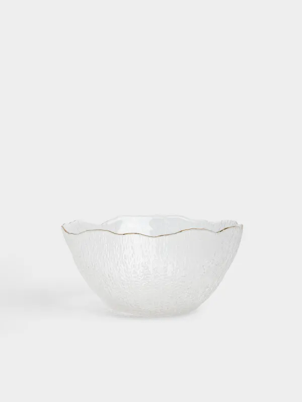 Salad bowl, 17x8 cm, 700 ml, glass, with golden edging, Berg, image-0