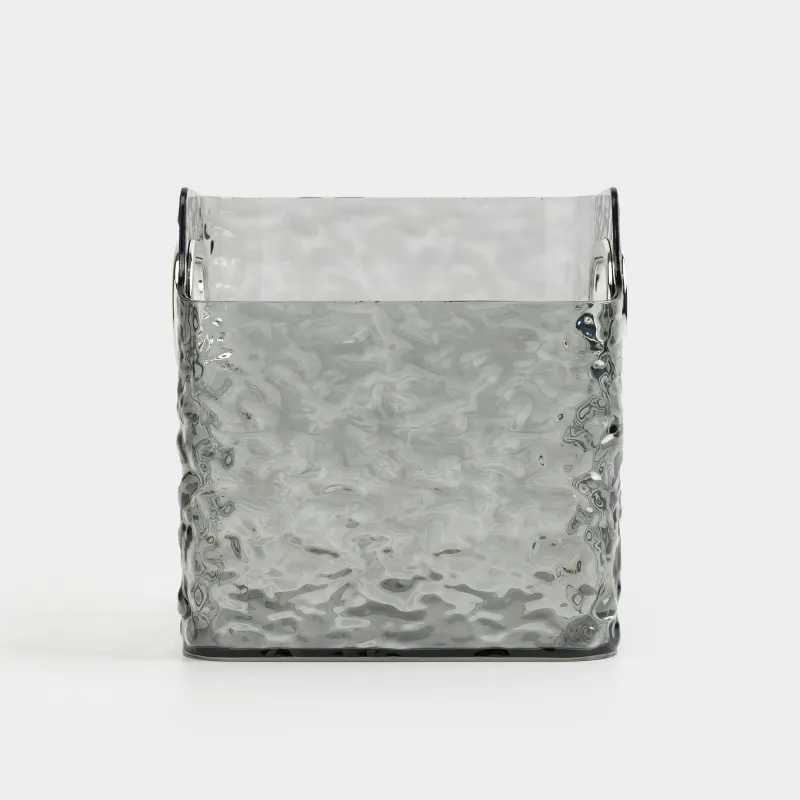 Organizer for cosmetics, 12x12 cm, 4 units, with handles, plastic, gray, Renaissance clear, image-4