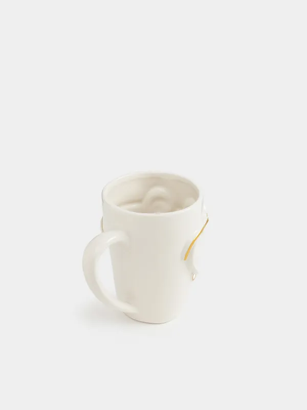 Mug, 500 ml, Ceramic, Woman with glasses, Girls, image-3