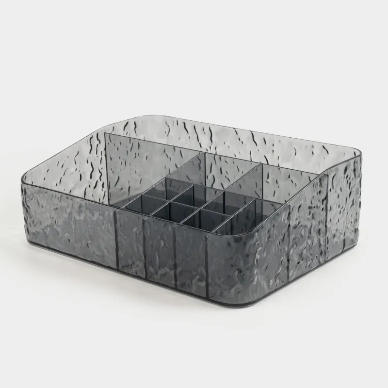 Organizer for cosmetics, 24x17 cm, 11 otd, plastic, gray, Renaissance clear, image-2