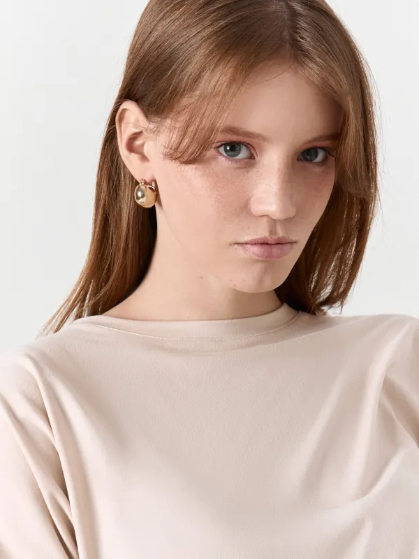 Women's longsleeve, homewear, size L, polyester / elastane, sand, Vitalina, image-1