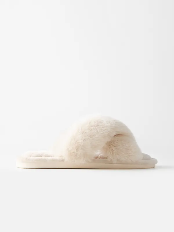 Slippers for women, home, size 36-37, polyester, beige, Tape, image-0