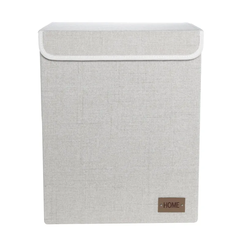 Laundry basket, 41x31x51 cm, polyester, rectangular, Beige, Everyday, image-1