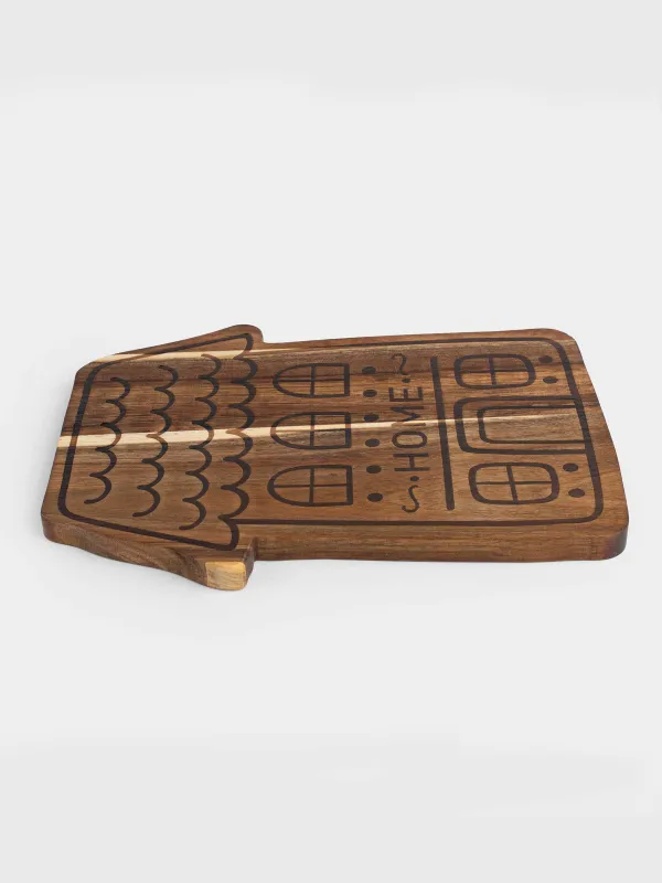 Cutting board, 23x30 cm, wood, House, Noble tree, image-3