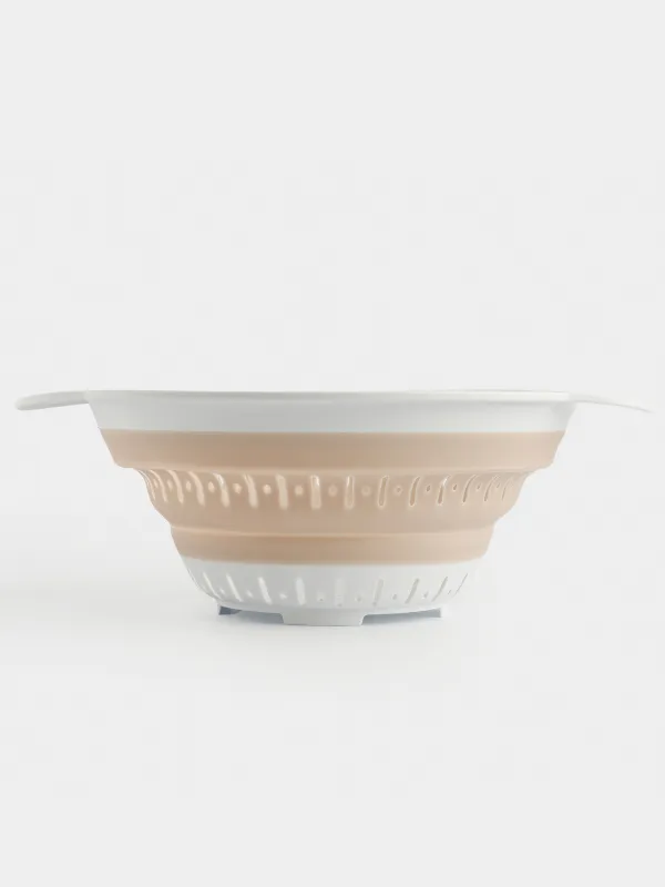Colander, 20 cm, foldable, plastic / rubber, round, beige, Foldaway, image-1