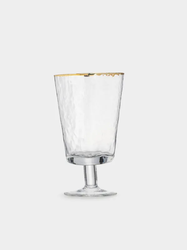 Drinking glass, 380 ml, 2 pcs, glass, golden edging, Triangle Gold, image-1