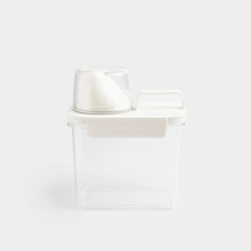 Washing powder container, 1,1 l, with measuring cup, plastic, white, Compact