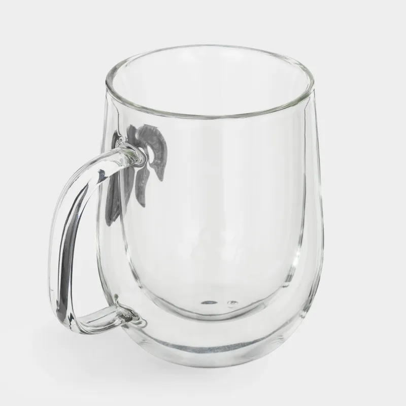 Mug, 350 ml, glass B / metal, silver, Aquarius, Air zodiac, image-2