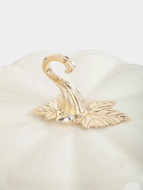 Saucepan, 26 cm, 2.3 l, with lid, cast iron, milky, Pumpkin, Gourd, image-4