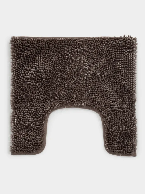 Bathroom mat, 50x80 / 50x50 cm, 2 pcs, Anti-slip, Polyester, Brown, Fluffy, image-6