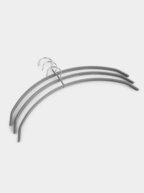 Hanger, 42 cm, 3 pcs, without crossbar, metal coated, gray, Circle, Colorful house, image-1