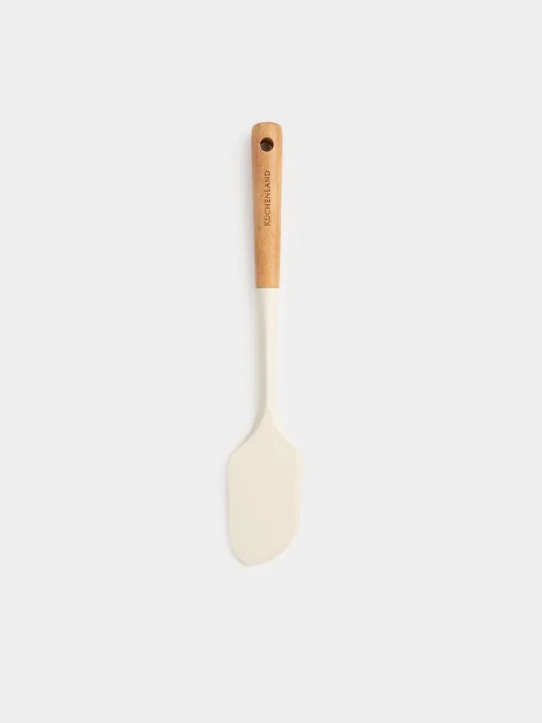 Spatula, 31 cm, silicone/wood, milky, Legerity, image-0