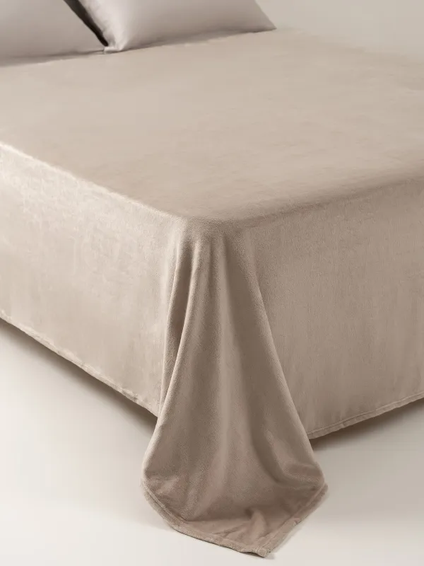 Bedspread, 220x240 cm, flannel, milky, Flannel, image-6