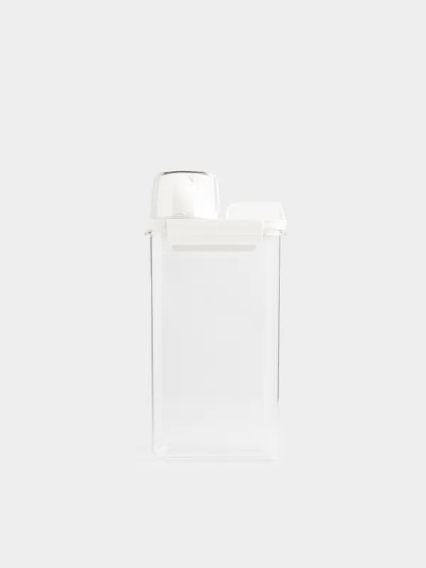 Washing powder container, 2,3 l, with measuring cup, plastic, white, Compact, image-2