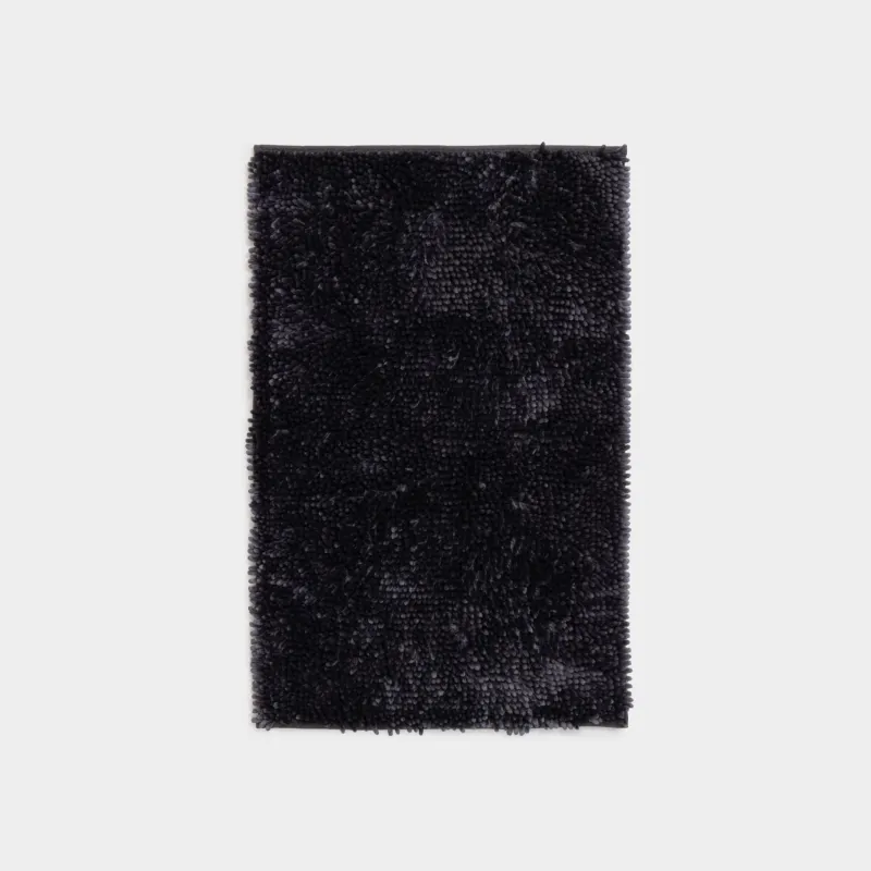 Mat, 50x80 cm, anti-slip, polyester, Dark grey, Fluffy