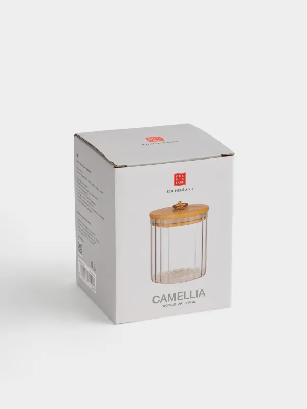 Can for bulk products, 500 ml, glass B / bamboo, Camellia, image-5