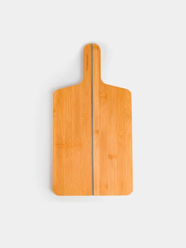 Cutting board, 40x21 cm, folding, with handle, bamboo / silicone, rectangular, Bamboo, image-0