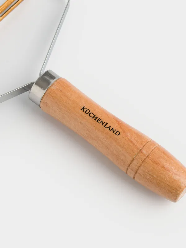 Wool cleaning brush, 16 cm, metal / wood, Black clean, image-2