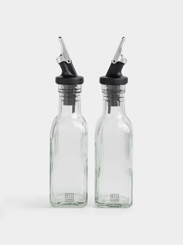 Oil and vinegar set, 150 ml, 2 pcs, on a stand, glass / metal, Comfort, image-3